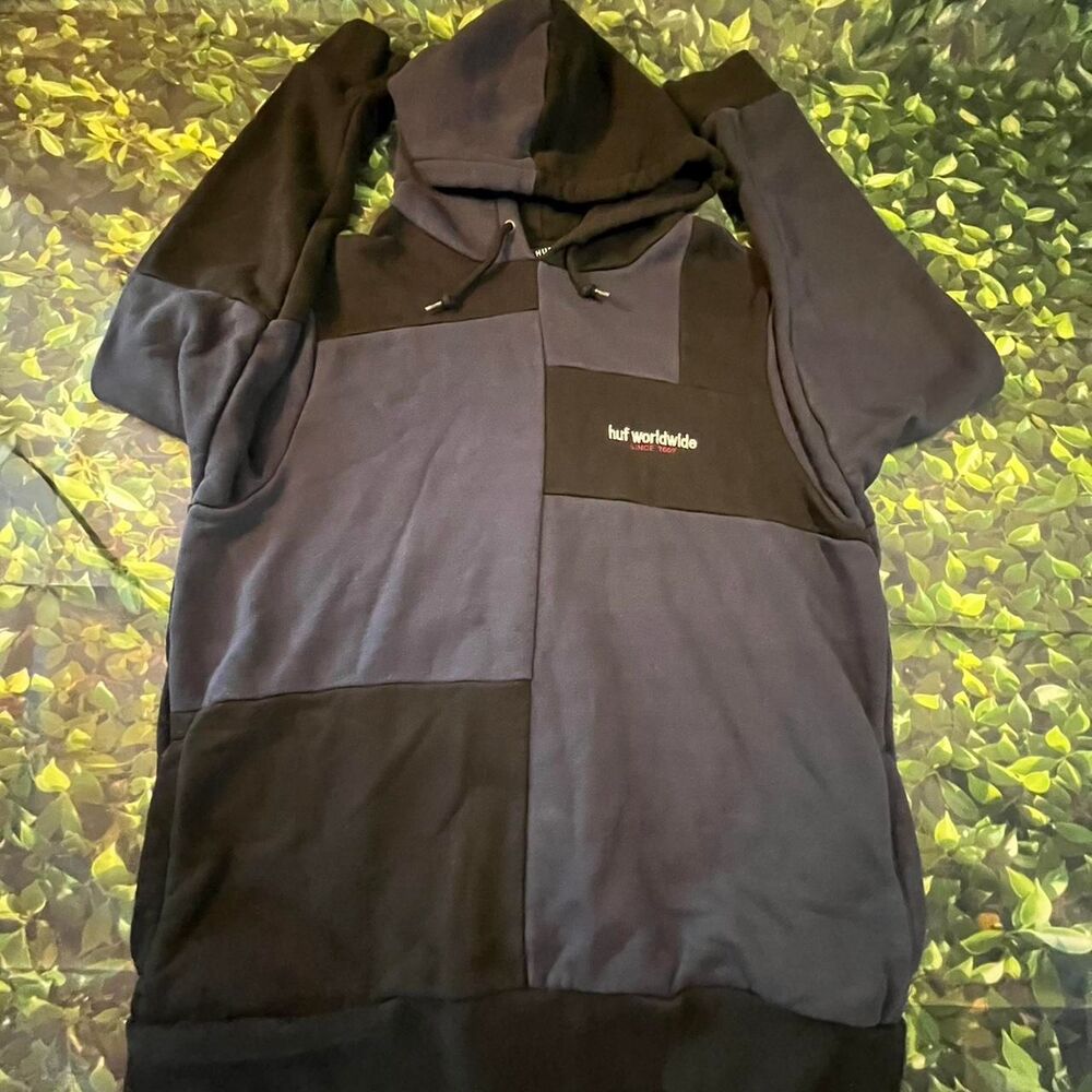 Huf Men's Navy and Black Hoodie